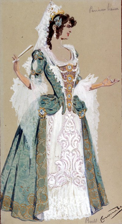 Costume design for the Countess Almaviva, from The Marriage of Figaro, 1905 by Luigi Sapelli Caramba